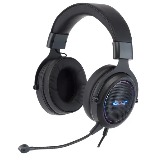 Гарнитура игровая Acer AHW120, для компьютера, мониторные, проводные, черный [zl.hdscc.01c]