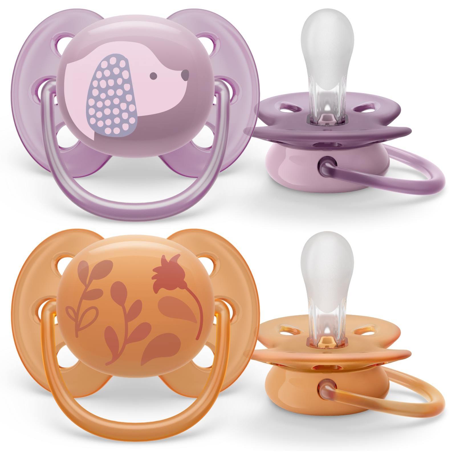 Соска-пустышка Philips Avent SCF091/18 ultra soft собачка/цветочки