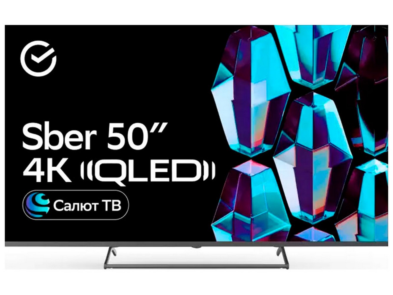 Телевизор Sber SDX-50UQ5231, экран 50 дюймов, 3840х2160, Direct LED, Салют ТВ, титан