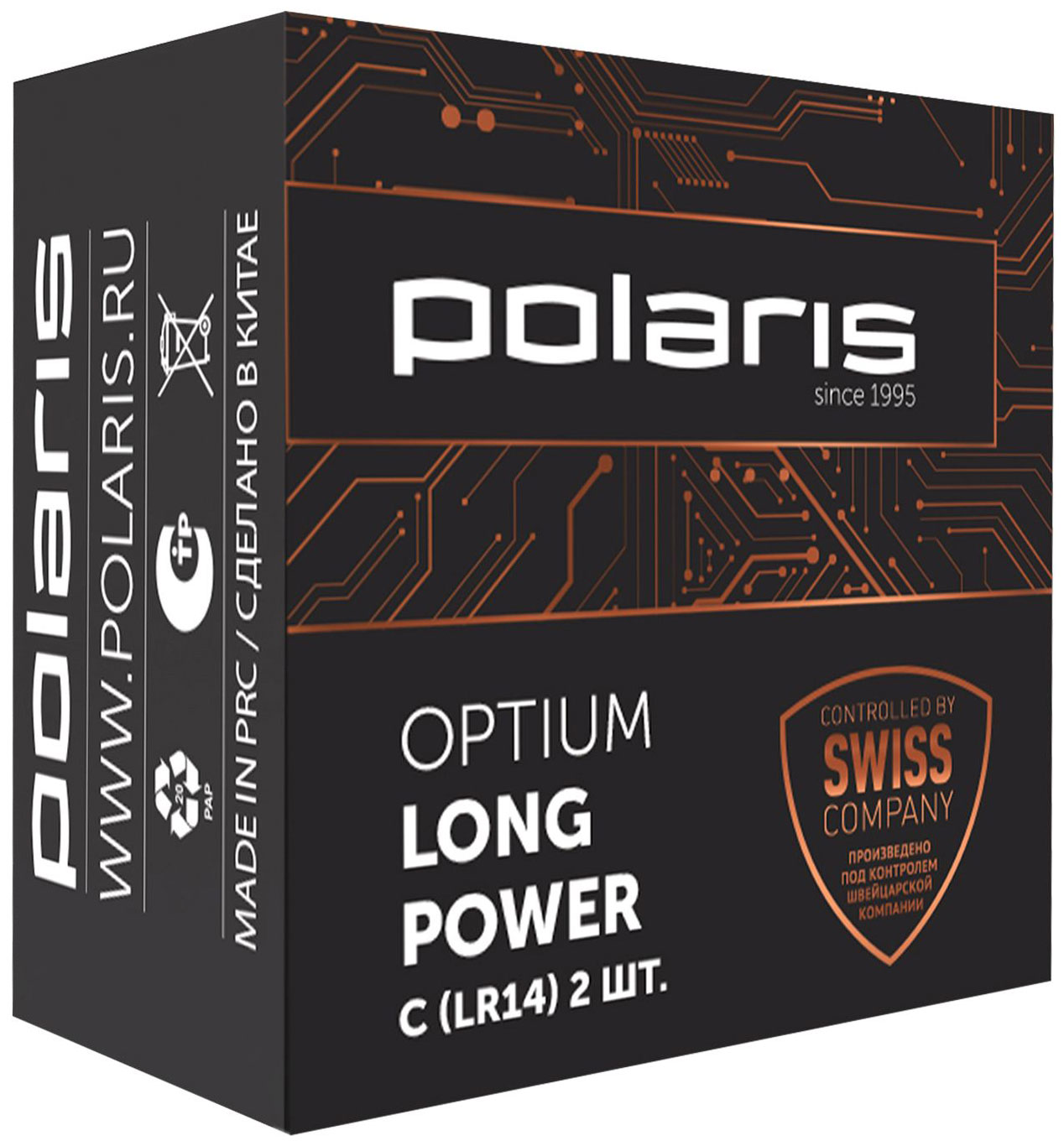Батарейка Polaris PB LR14 (С) (2 шт.) OPTIUM