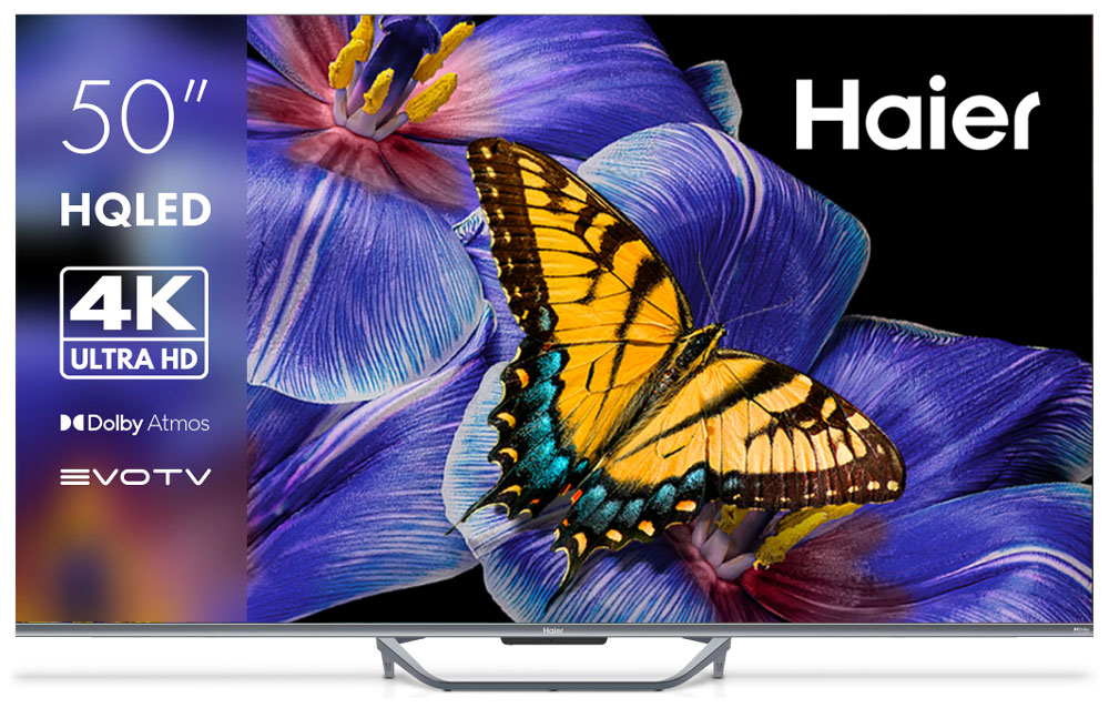 Телевизор Haier 50 Smart TV S4, голосовое управление, Android TV 11.0, Яркость 320 кд/м2