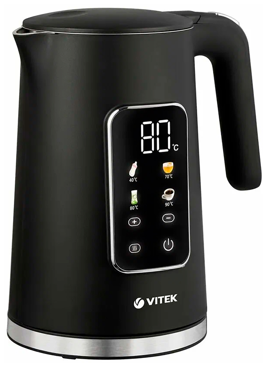 Чайник электрический Vitek VT-1162, 1.7 л, 2200 Вт, черный, металл/пластик