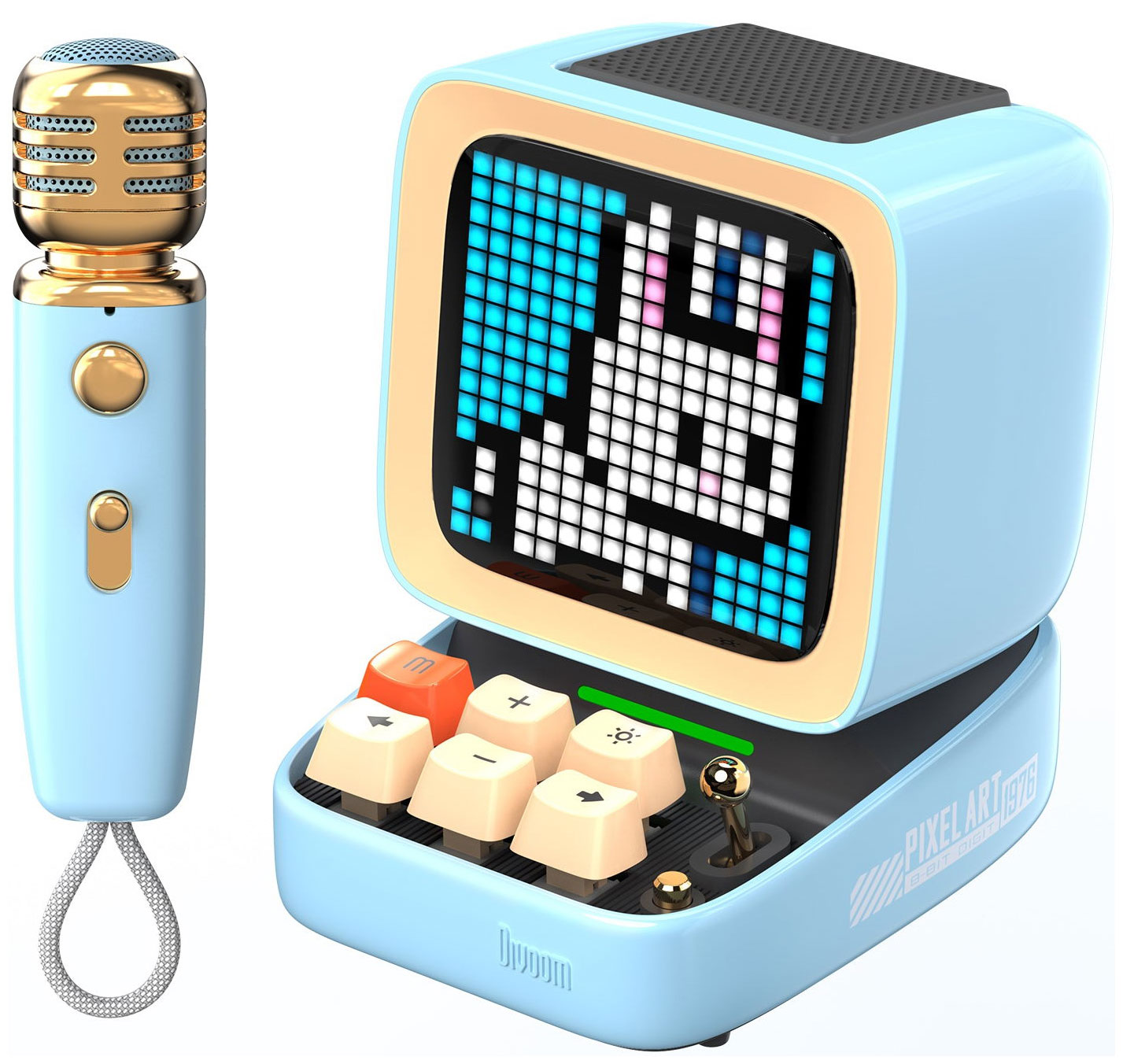 Портативная колонка с микрофоном Divoom Ditoo Mic голубая (41000009685)
