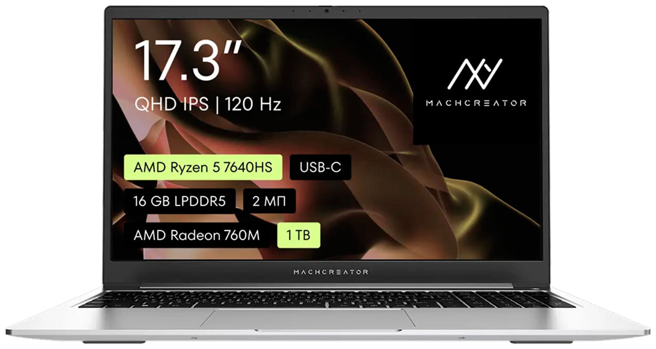 Ноутбук Machcreator Genesis R17 (JJ00G400HRU), 2560х1440, серебристый