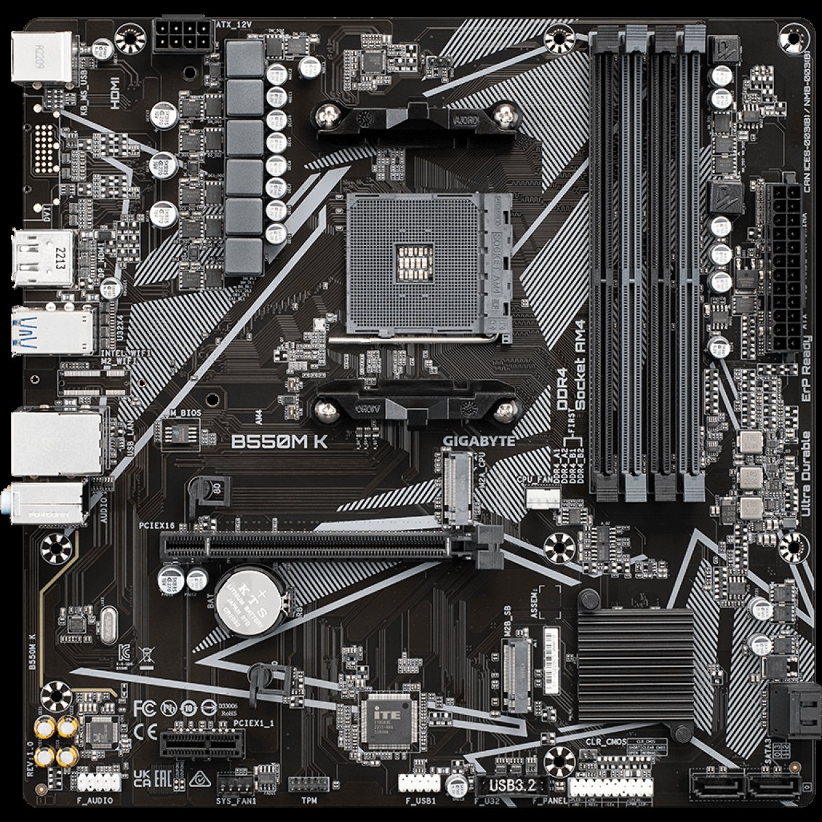 Материнская плата Gigabyte B550M K (AM4, mATX)