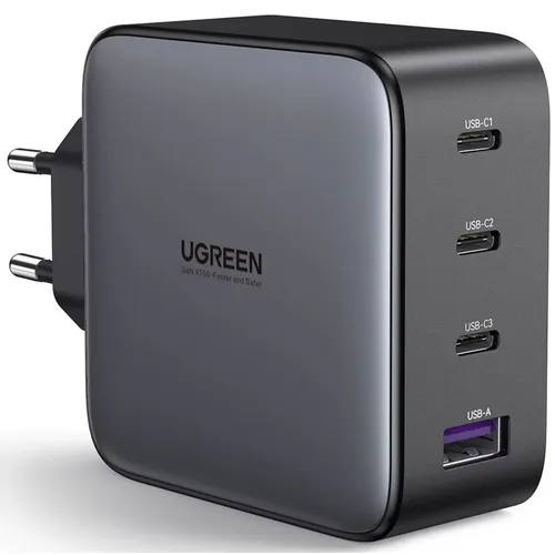 Сетевое зарядное устройство UGREEN 40747, USB-A, 3xUSB-C, 100Вт, 5A, черный