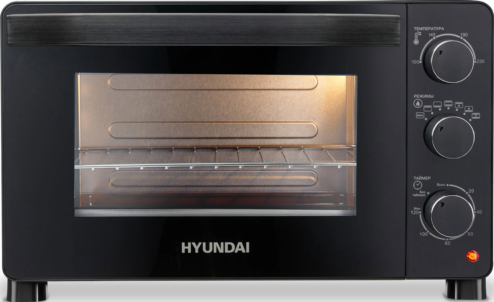 Мини-печь Hyundai MIO-HY080 23 л., 1500 Вт, черный