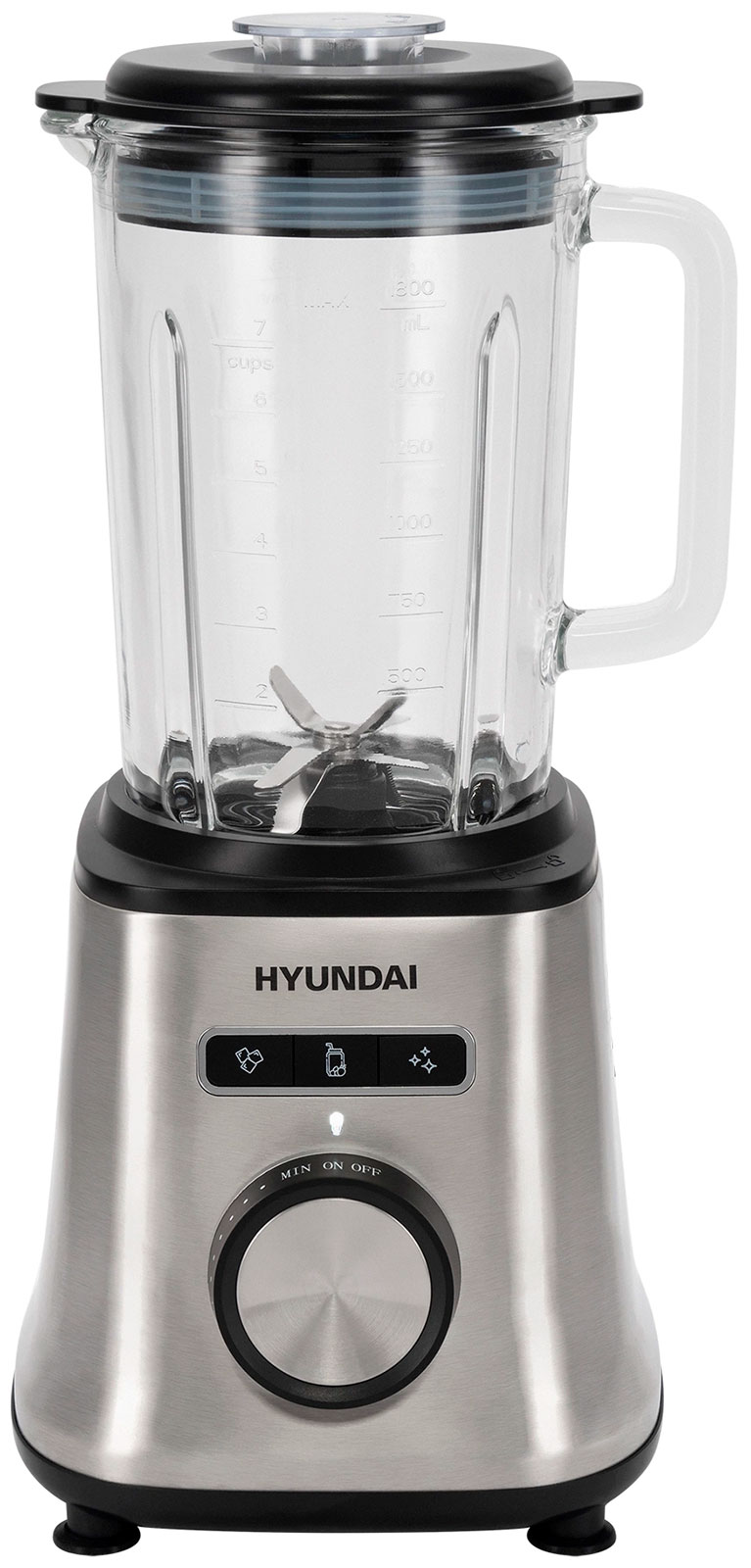 Блендер стационарный Hyundai HYB-S4921 (1500 Вт, серебристый/черный)