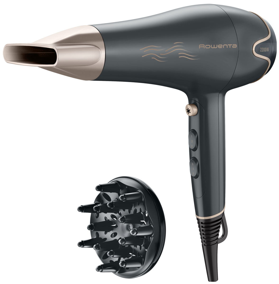 Фен Rowenta Motion Dry CV5707F0, серый/ золотой