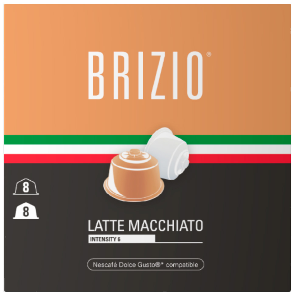 Кофе в капсулах Brizio Latte Macchiato для системы Dolce Gusto, 16 капсул