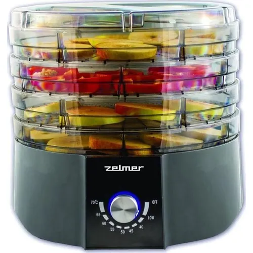 Сушилка для овощей и фруктов Zelmer ZFD1004, серый, 4 поддона