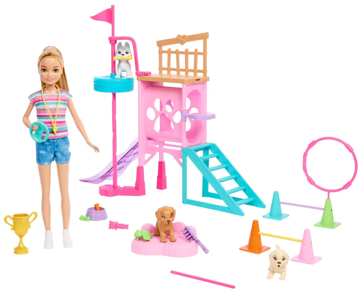 Кукла Barbie Стейси и игровая площадка для щенков (HRM10)