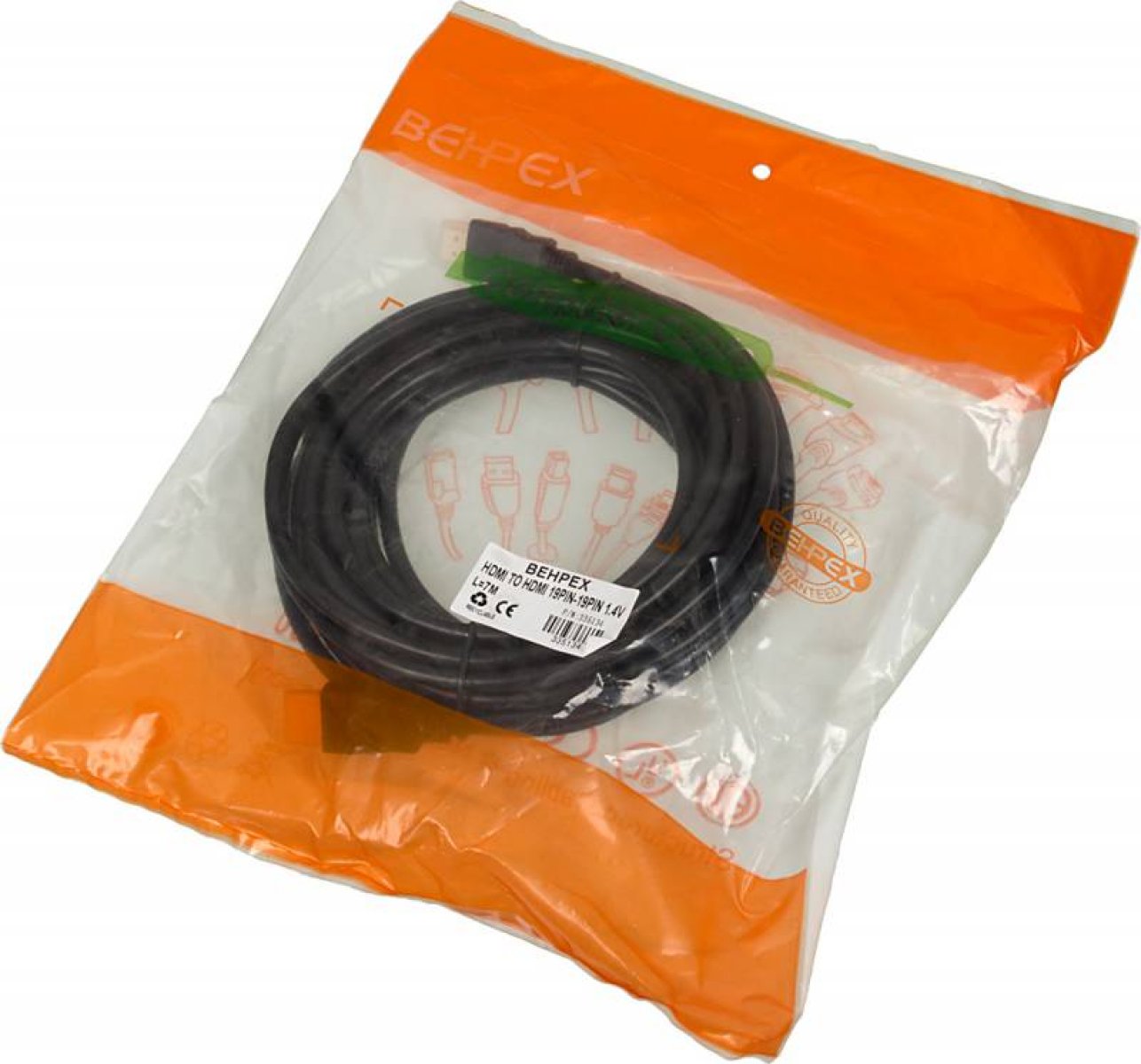 Кабель аудио-видео Noname High Speed ver.1.4 HDMI (m)/HDMI (m) 7м. позолоч.конт. черный