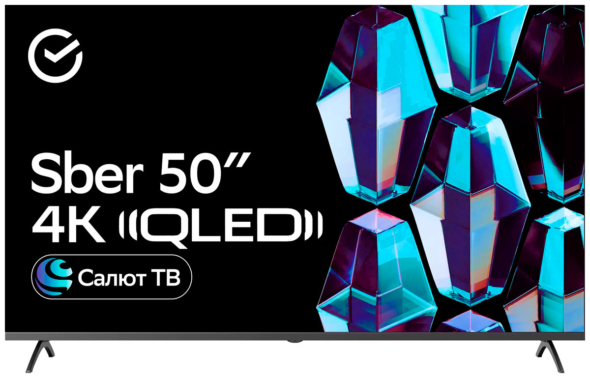 Телевизор Sber SDX-50UQ5235, экран 50 дюймов, 3840х2160, Салют ТВ, титан