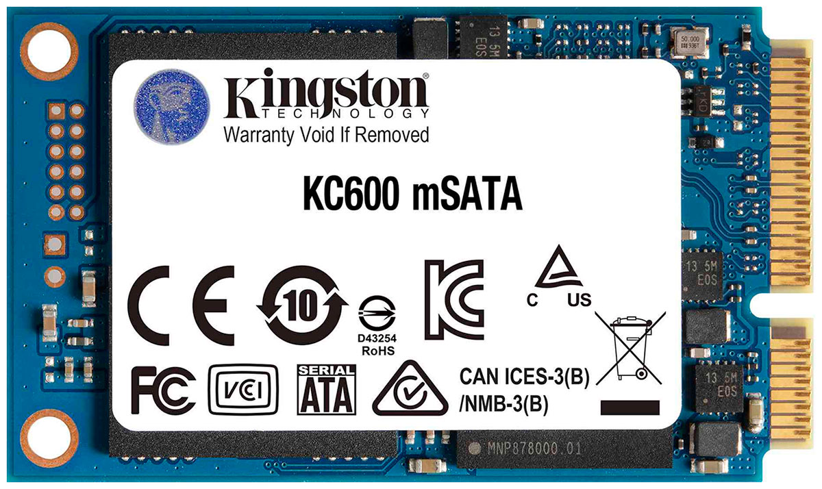 SSD накопитель Kingston MSATA KC600 1024 Гб SATA III 3D TLC (SKC600MS/1024G)