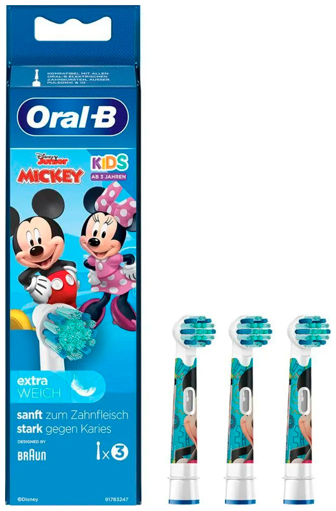 Насадка для зубной щетки Oral-B MICKEY EXTRA SOFT, 3PCS