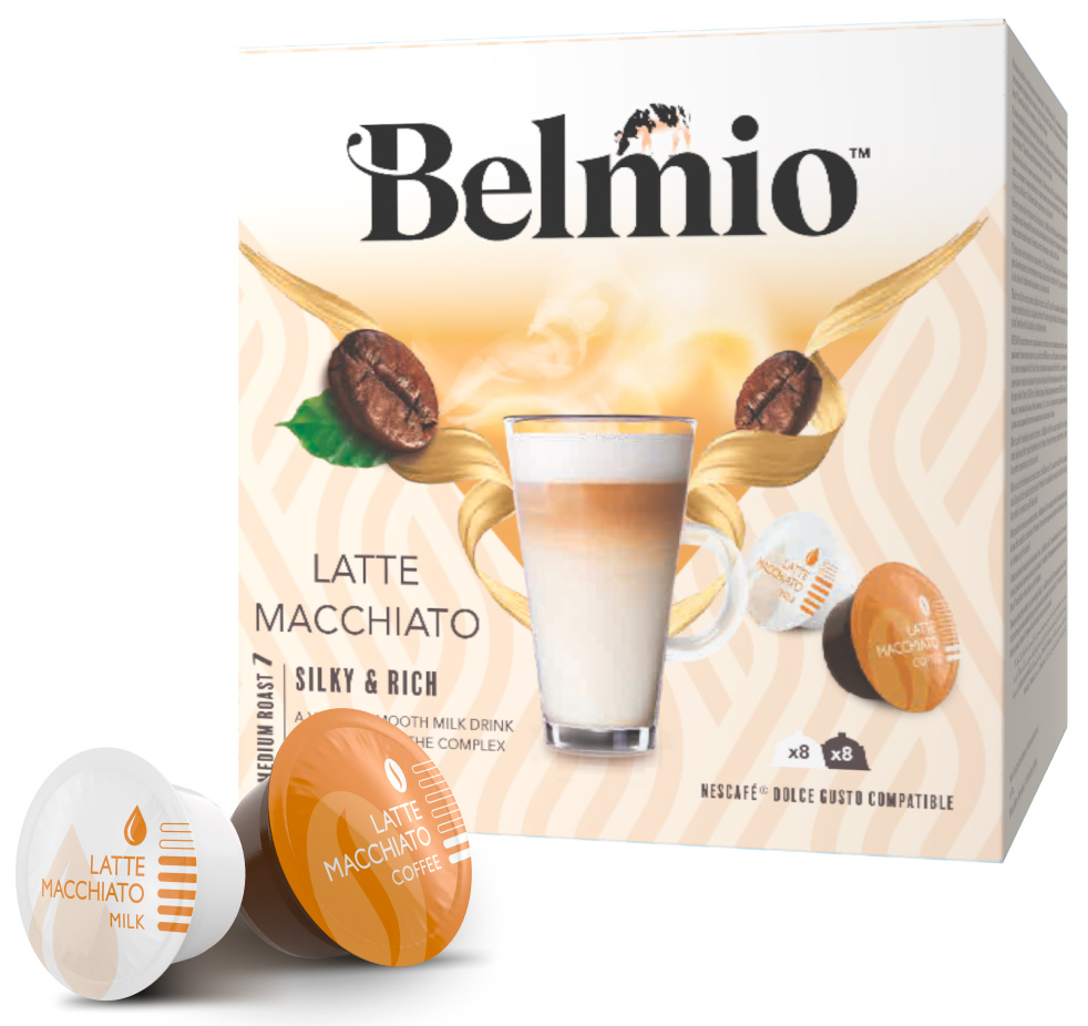 Капсулы Dolce Gusto Belmio Latte Macchiato, 16 капсул, 8 порций