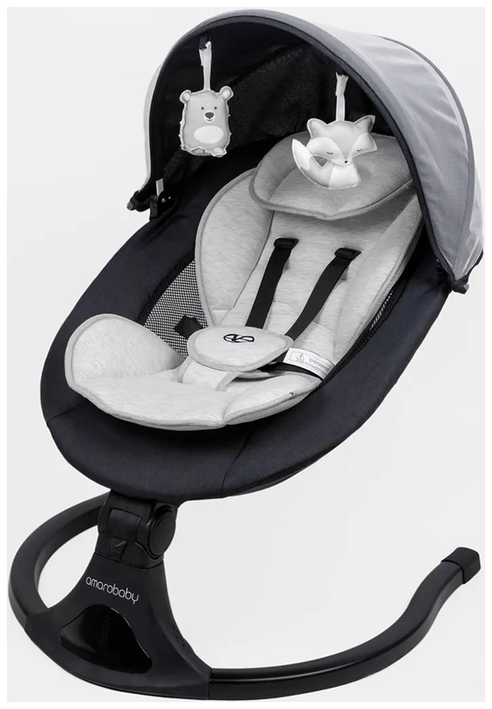 Электронные качели детские Amarobaby Funny swing, черный
