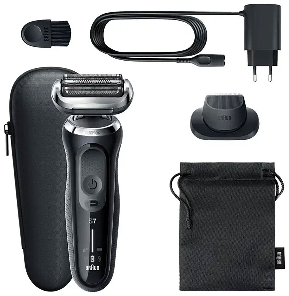 Электробритва Braun S7 (71-N1200s) Noire Wet Dry 360°, влажное и сухое бритье