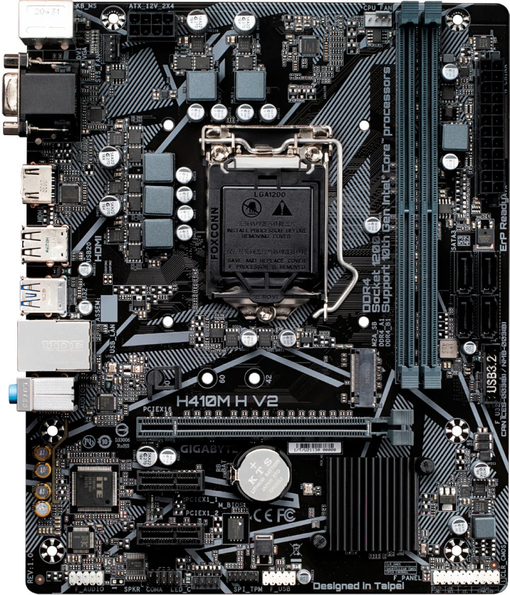 Материнская плата Gigabyte H410M H V2 (LGA1200, mATX)