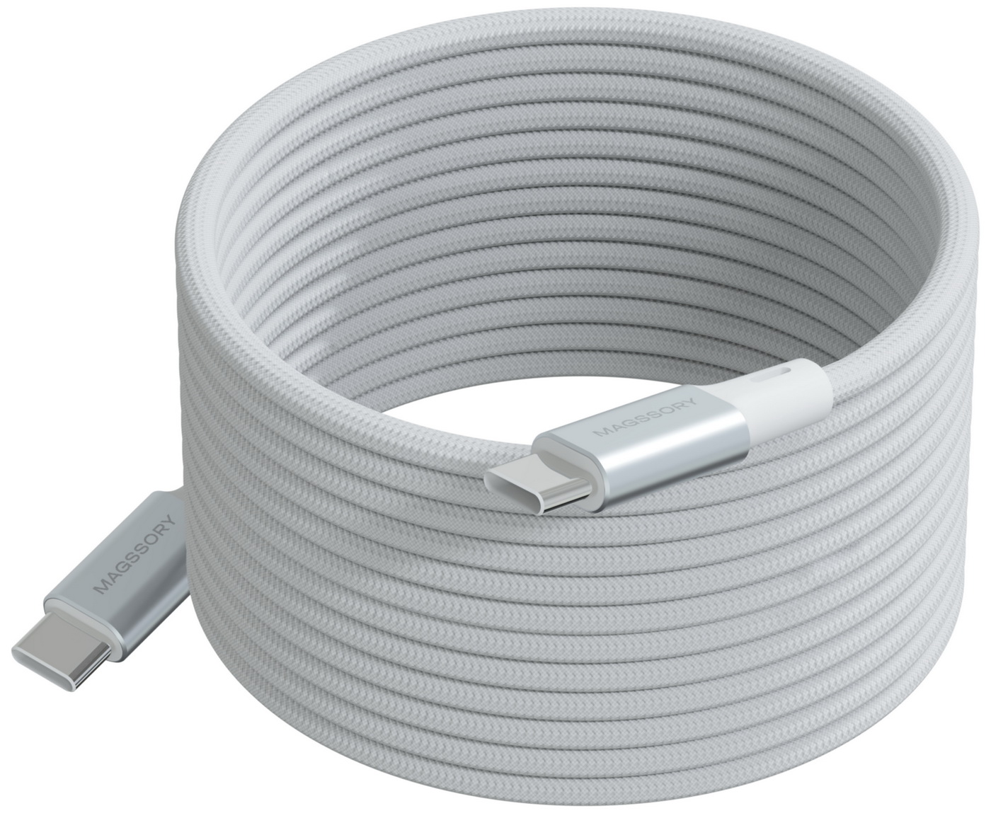 Магнитный кабель Magssory Link C, 240W, USB-C, 2.4 м (white CBL021)