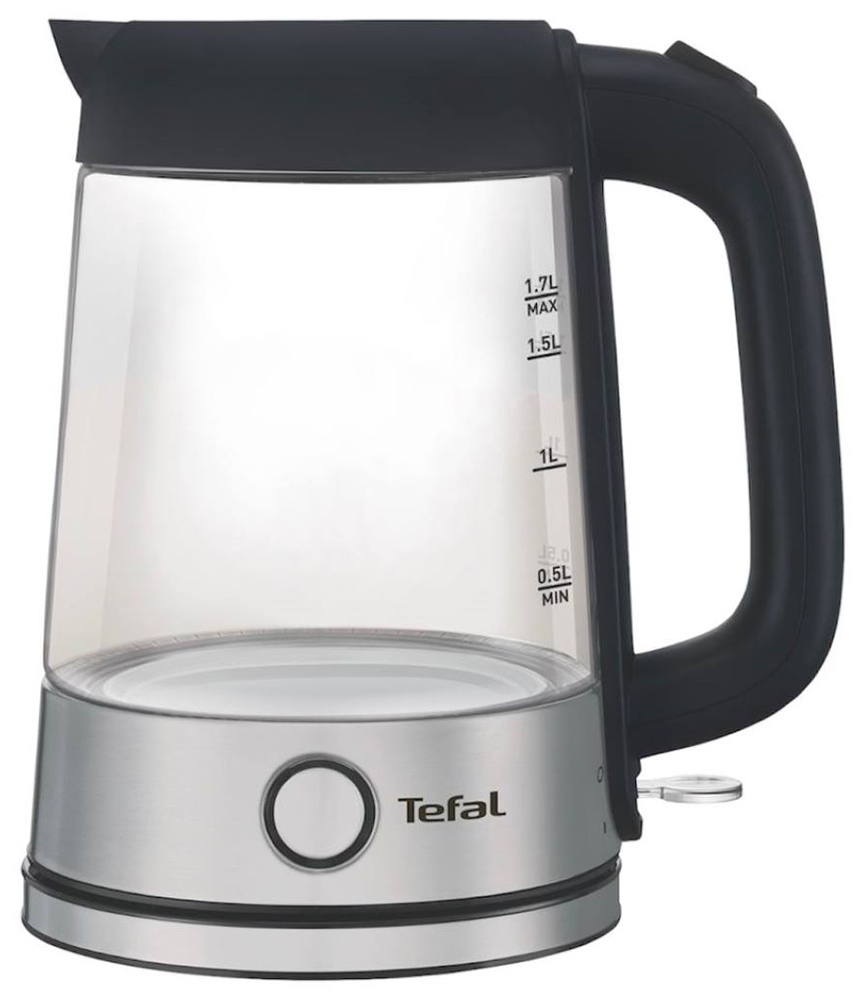 Чайник электрический Tefal Glass KI750D30, серебристый/черный