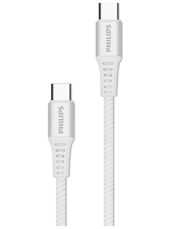 Кабель  Philips USB C - USB C, 100W, 1.2м, белый (DLC9530C/97)