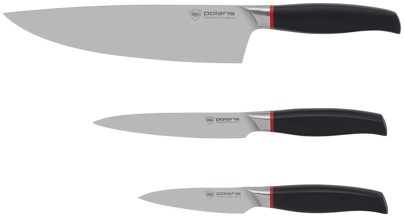 Набор ножей Polaris PRO collection-3SS, нерж. сталь, черный (017222)
