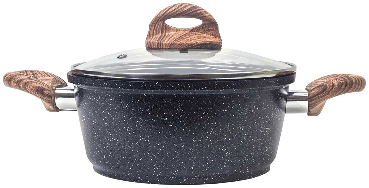 Кастрюля Panairo ECO induction с крышкой и ненагревающимися ручками, 2 л, индукция (ECO-KAS-2-BAC.wd-K.wd-I)