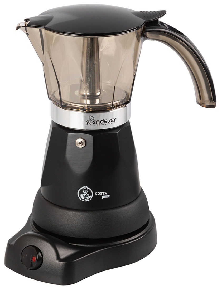 Кофеварка гейзерная Endever Costa-1020, черный/серебристый (70109)