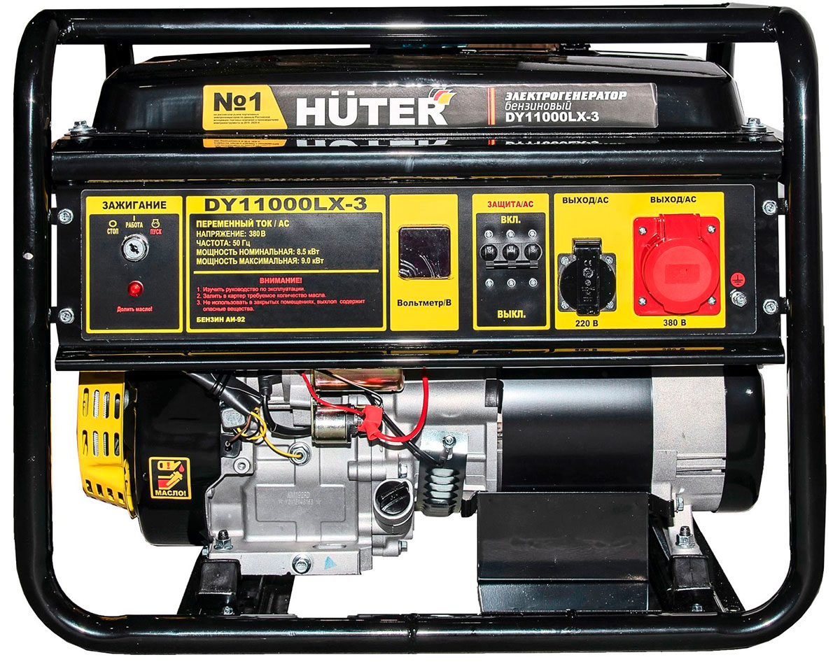 Электрогенератор Huter DY11000LX-3, электростартер, 380В