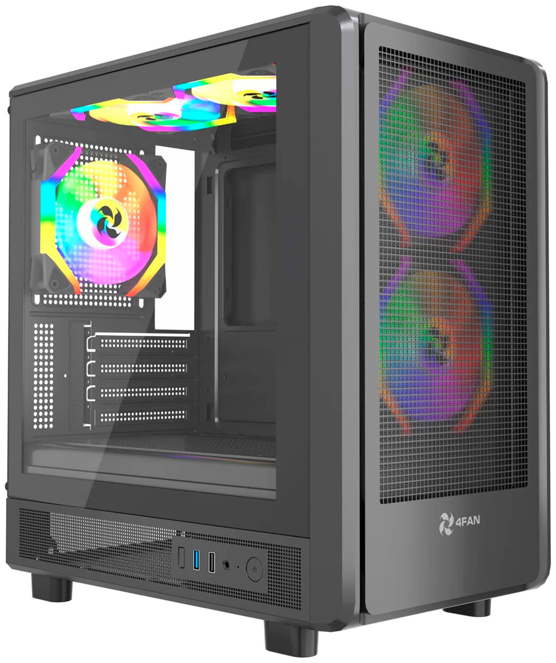 Компьютерный корпус 4FAN Goldrim Black wFans