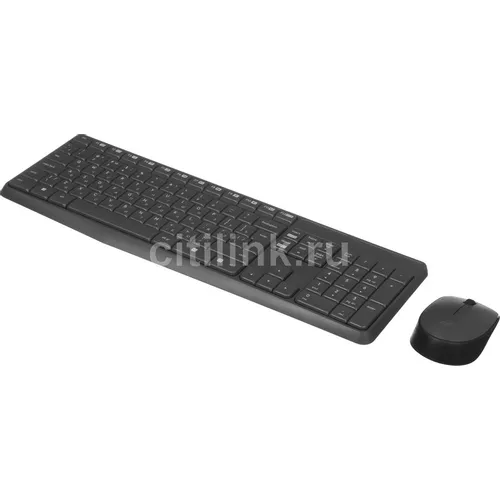 Комплект (клавиатура+мышь) Logitech MK235, USB, беспроводной, заводское нанесение кириллицы, серый [920-007948]