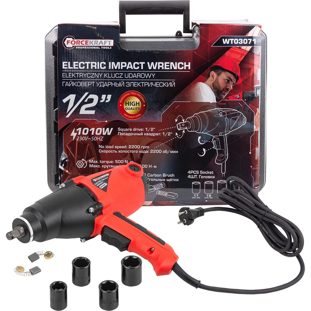 Ударный электрический гайковерт Forcekraft 1010W FK-WT03071