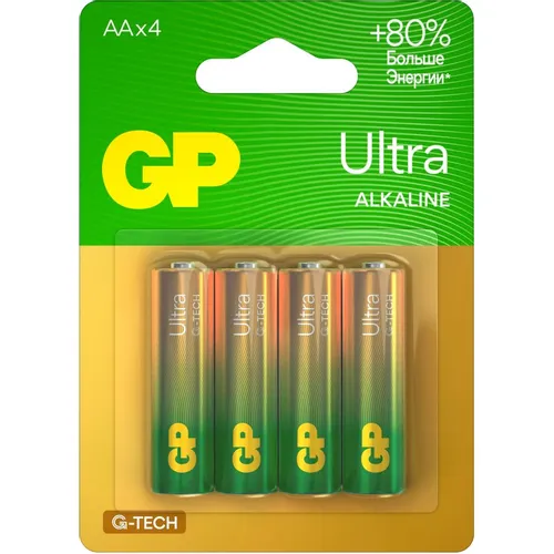 AA Батарейка GP Ultra Alkaline 15AUA21-2CRSBC4, 4 шт.