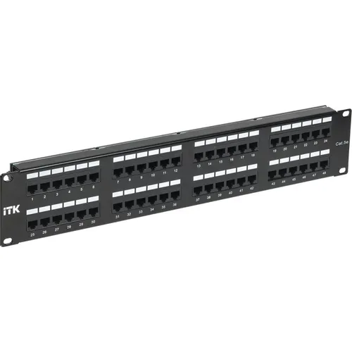 Патч-панель ITK (PP48-2UC5EU-D05) 19" 2U 48xRJ45 кат.5e UTP