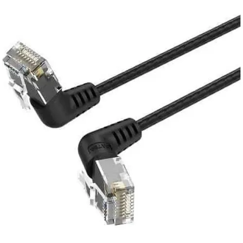 Кабель VENTION IBOBM, RJ-45 (m) (угловой) - RJ-45 (m) (угловой), 12м, черный