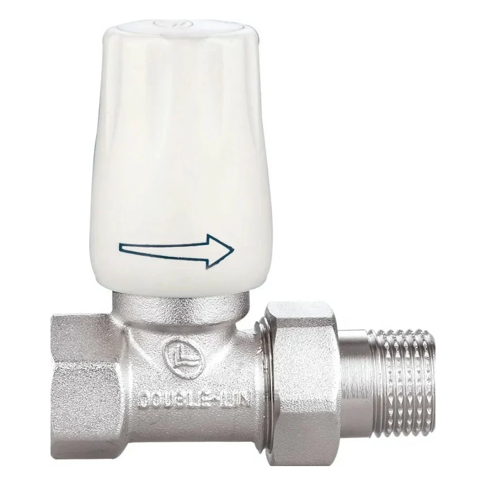 Прямой резьбовой латунный радиаторный кран DOUBLE-LIN LL3050A (1/2")