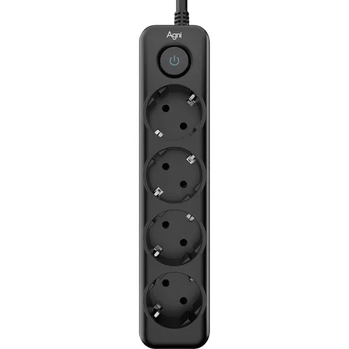 Сетевой фильтр AGNI TP-FD4E, 3м, черный [tp-fd4e-3m-black]