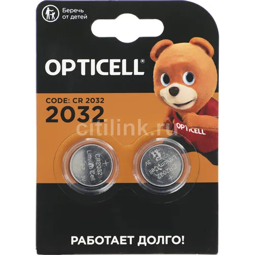 CR2032 Батарейка OPTICELL Professional 2032, 2 шт.