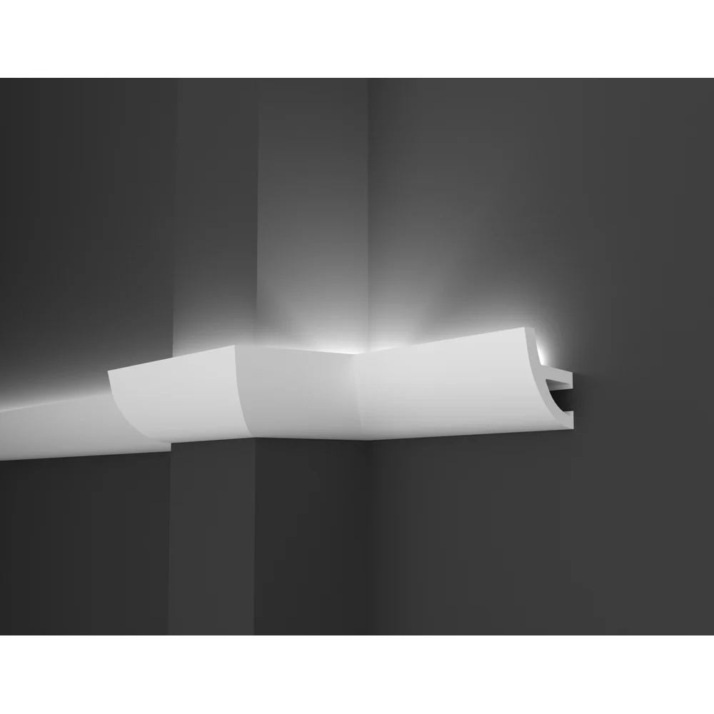 Ударопрочный влагостойкий потолочный карниз под LED подсветку Decor-Dizayn DD510
