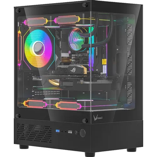 Корпус mATX Formula Crystal Z1CM Plus AR, Mini-Tower, без БП, черный