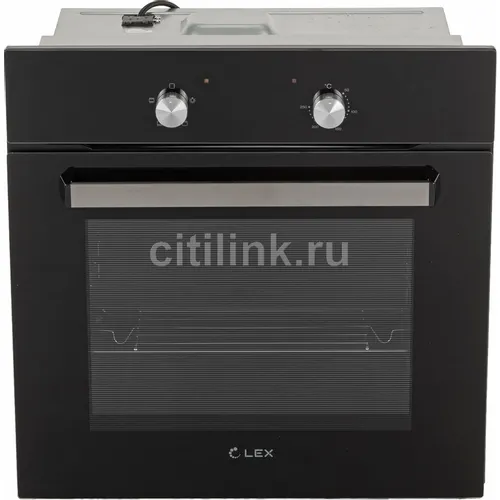 Духовой шкаф электрический LEX EDM 040 BL, 62л, дверца с 2 стеклами, черный