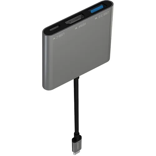 Хаб (разветвитель) PERO MH08, серый [mh08gr]