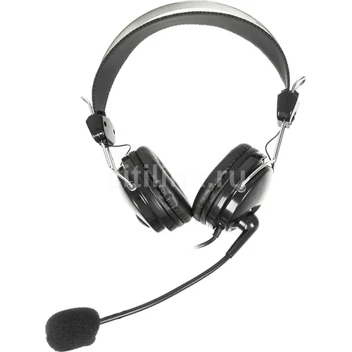 Гарнитура A4TECH HS-7P, для компьютера, накладные, проводные, черный