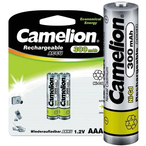 AAA Аккумуляторная батарейка CAMELION NC-AAA300BP2, 2 шт. 300мAч
