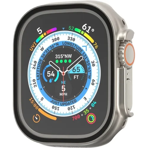 Стекло защитное SWITCHEASY Hybrid Tempered для Apple Watch S7/8, титан [sawu49089tt22]