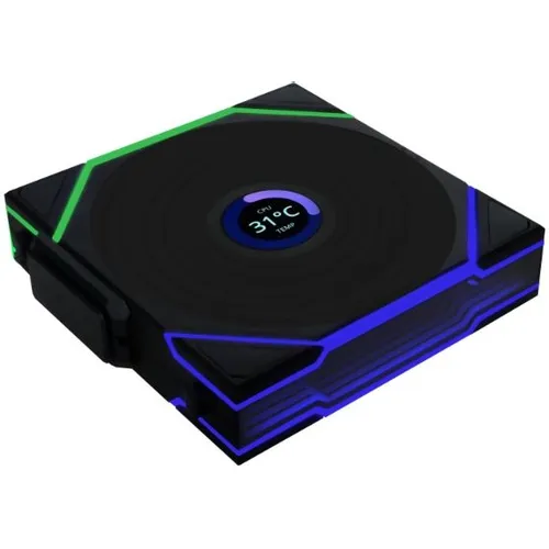 Вентилятор Lian Li Uni Fan TL Wireless LCD 120 LCD Reverse, 120мм, 4-pin, 1900об/мин, 31 дБ, ARGB, черный, Ret [g99.12rtllcd1w1b.r0]