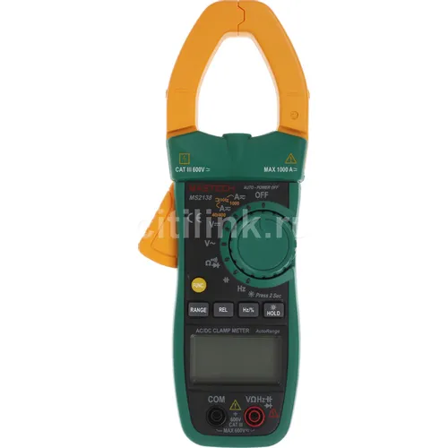 Клещи токоизмерительные MASTECH MS2138, измер.ток: переменный/постоянный [13-1311]