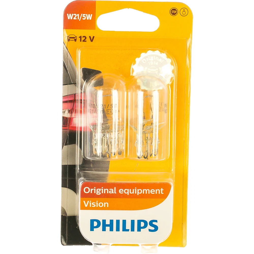 Автолампа PHILIPS W21/5W W3*16q 12V /1/10 P-12066-2бл